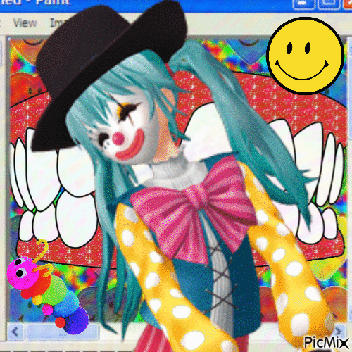 clown miku!!! - Animovaný GIF zadarmo