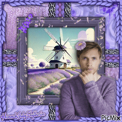 {-}William Moseley in a Lavender Field{-} - Gratis animeret GIF