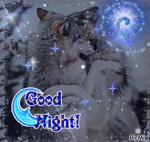 Good night whit wolves - Безплатен анимиран GIF
