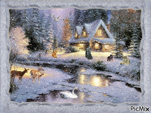 Créa Georges♥49 / Paysage d'hiver - Ingyenes animált GIF