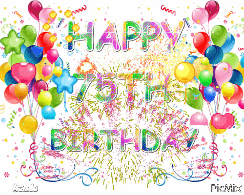 Happy 75th Birthday - Бесплатный анимированный гифка - PicMix