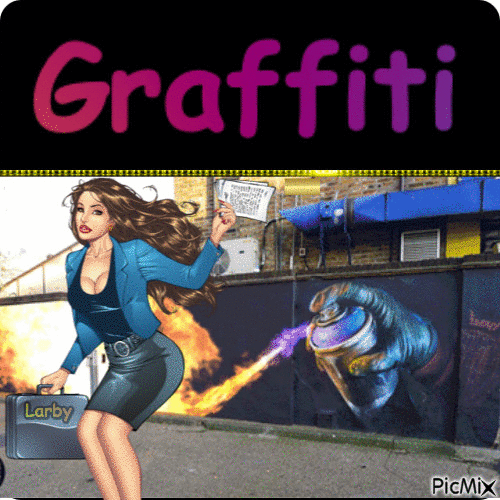 Graffiti sur le mur !!!! - Бесплатный анимированный гифка