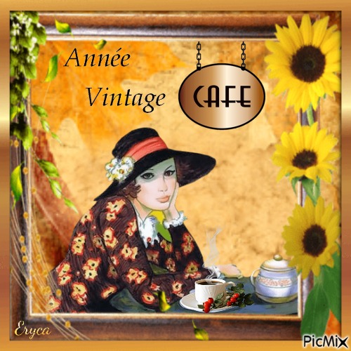 Café d'Automne vintage - 無料png