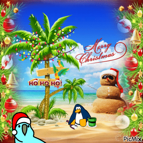 Tropical Christmas - Безплатен анимиран GIF