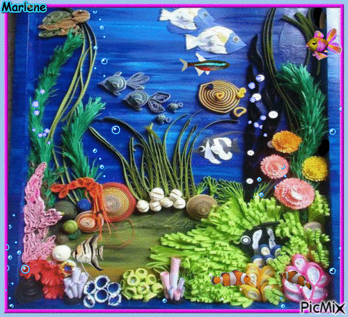 Aquarium poisson couleurs bulles - Бесплатни анимирани ГИФ