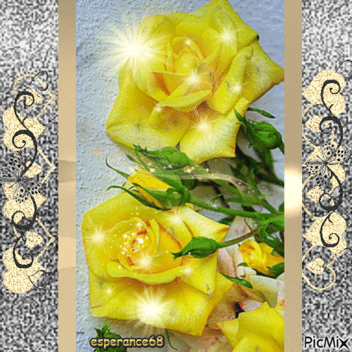 roses jaunes - GIF animé gratuit