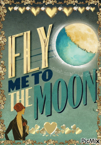 Fly me to the moon - Бесплатный анимированный гифка