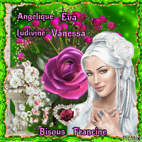 Pour vous Angélique/Eva/Ludivine/Vanessa - Бесплатный анимированный гифка