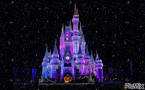 Beautiful Disneyland Castle - Animovaný GIF zadarmo