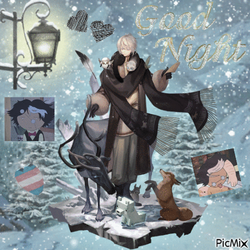 Zima Good Night Winter Aesthetic - Bezmaksas animēts GIF