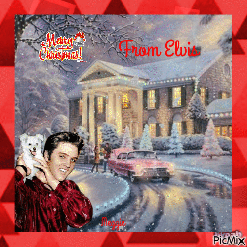 Merry Christmas from Elvis - Free animated GIF