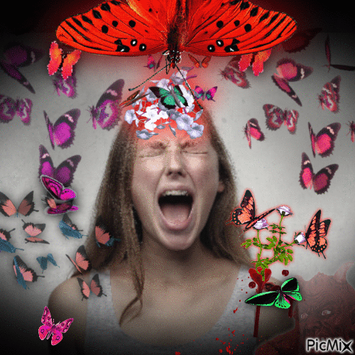 Butterfly Nightmare - Безплатен анимиран GIF