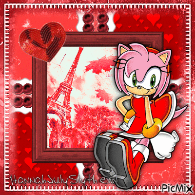 {Amy Rose in Red} - Gratis animerad GIF