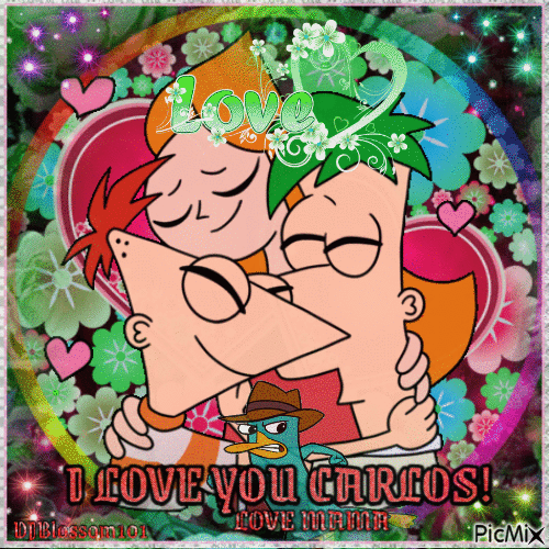 Phineas and Ferb Love - GIF animate gratis