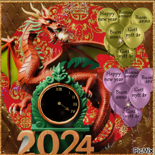 2024 año del dragón 🐲 - Бесплатный анимированный гифка