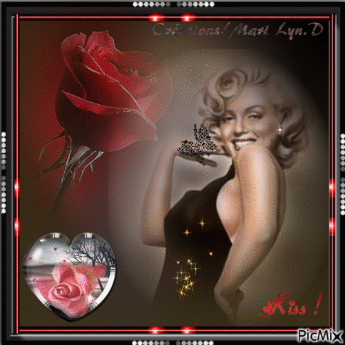 BELLE MARILYN/ROSE ROUGE - Free animated GIF