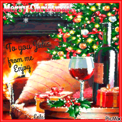 Merry Christmas to you Julia from me to you. Enjoy - Δωρεάν κινούμενο GIF