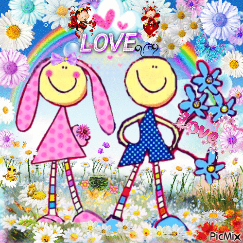 Amore e fiori ...happy day - GIF animado gratis