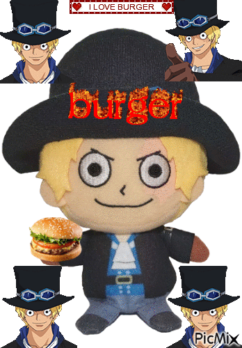 Sabo loves burger - Free animated GIF
