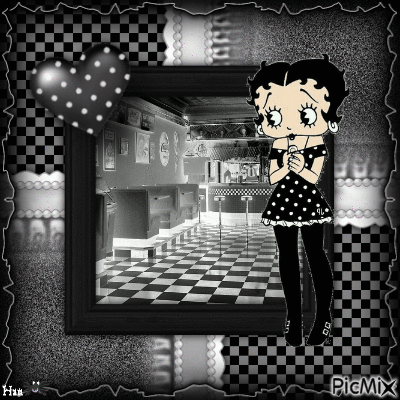 [Betty Boop in Black & White] - GIF animate gratis