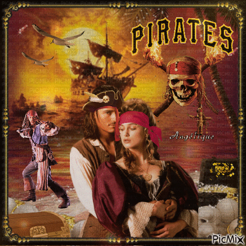 Pirates... 💛🖤💖 - GIF animé gratuit