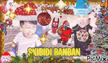 Christmas Skibidi - Free animated GIF
