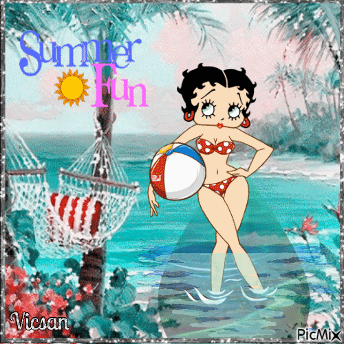 Betty Boop verano - Безплатен анимиран GIF