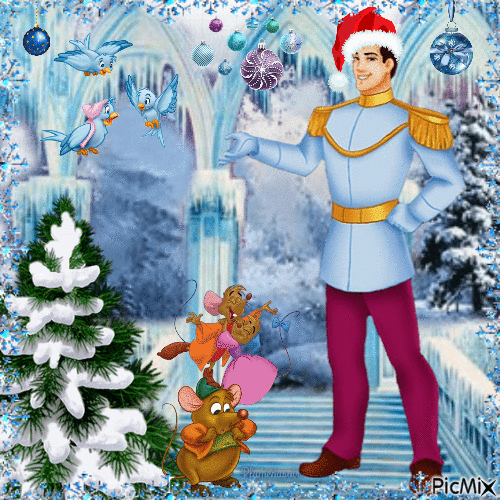 Prince charmant de Cendrillon. Noël. - Free animated GIF