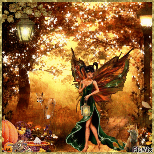 🍁Pretty Autumn Fairy🍁 - Бесплатни анимирани ГИФ