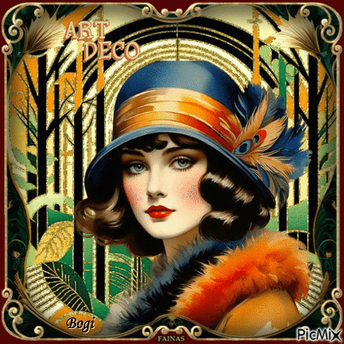 Creation in art deco style... - Free animated GIF