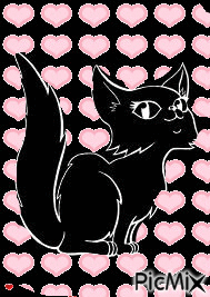 la chatte noir - Gratis animerad GIF