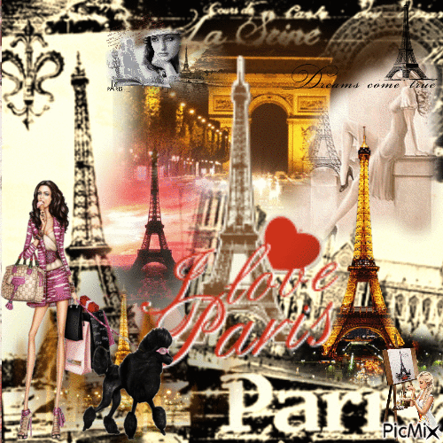 Paris Girl - GIF animé gratuit