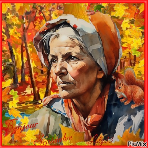 femme automne aquarelle - png grátis