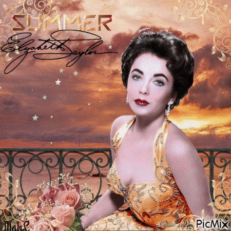 Elizabeth Taylor - Summer - Бесплатный анимированный гифка