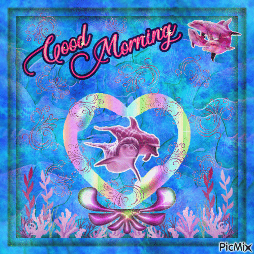 Good Morning Dolphins - GIF animé gratuit
