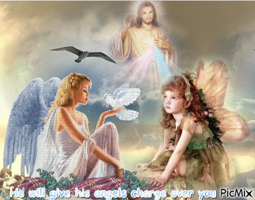 His Angels will Watch over you - GIF animate gratis