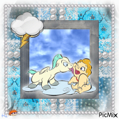 {Pegasus & Baby Hercules - A Pure Friendship} - Бесплатный анимированный гифка