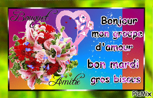 Bonjour mon groupe d'amour - Бесплатни анимирани ГИФ