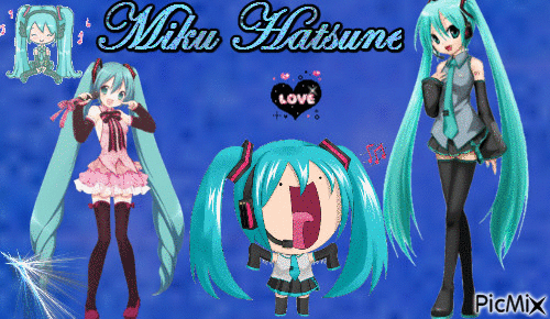 Miku Hatsune <3 - Бесплатный анимированный гифка