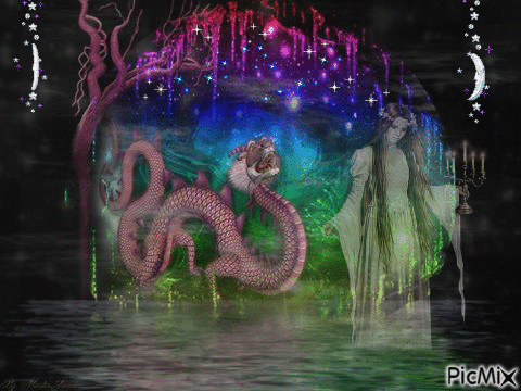 Water dragon - Бесплатный анимированный гифка