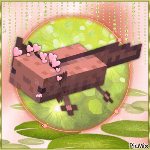 Brown Axolotl <3 - Безплатен анимиран GIF