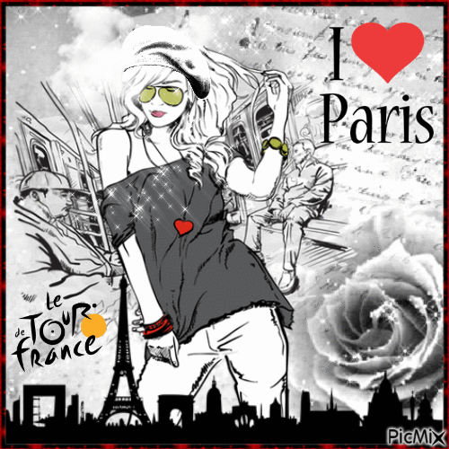 ((¯*.».( ¯*♥ » I LOVE PARIS « ♥* ¯).«.*¯)) - Zdarma animovaný GIF