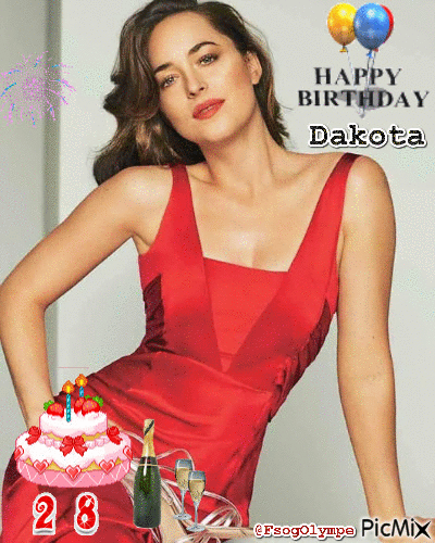 Happy Birthday Dakota Johnson 28 @FsogOlympe - Бесплатный анимированный гифка
