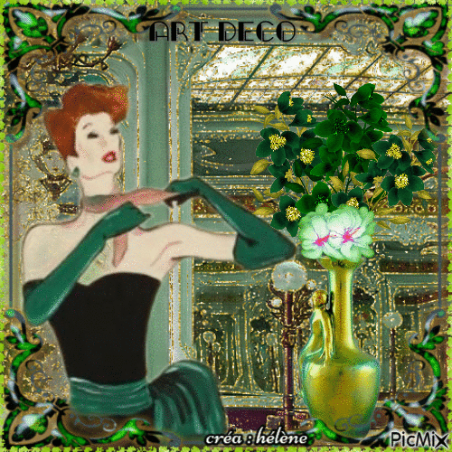 Art Déco - Tons verts - Free animated GIF