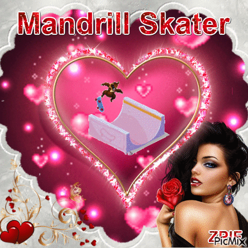 MANDRILL SKATER - GIF animado grátis