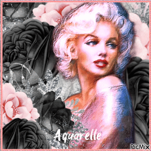 Marilyn Monroe en aquarelle - Бесплатни анимирани ГИФ