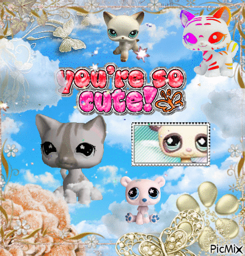 lps pets says your cute! - GIF animado grátis