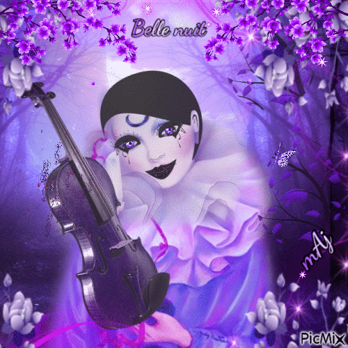 Concours"Pierrot - Tons violets" - Бесплатный анимированный гифка