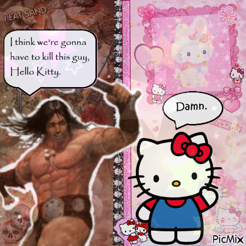 We're gonna have to kill this guy, Hello kitty - 免费动画 GIF
