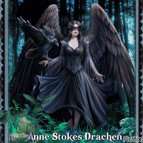 Anne Stokes Drachen - Безплатен анимиран GIF